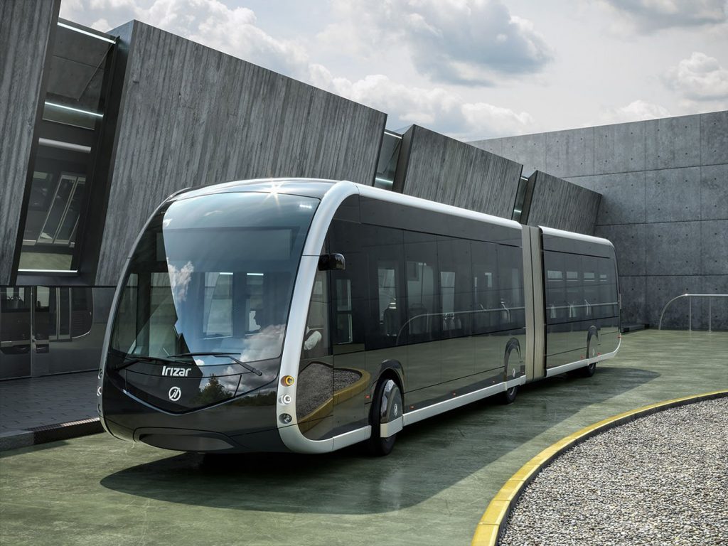 Full CGI image of Irizar e-Tram. Powered electric bus